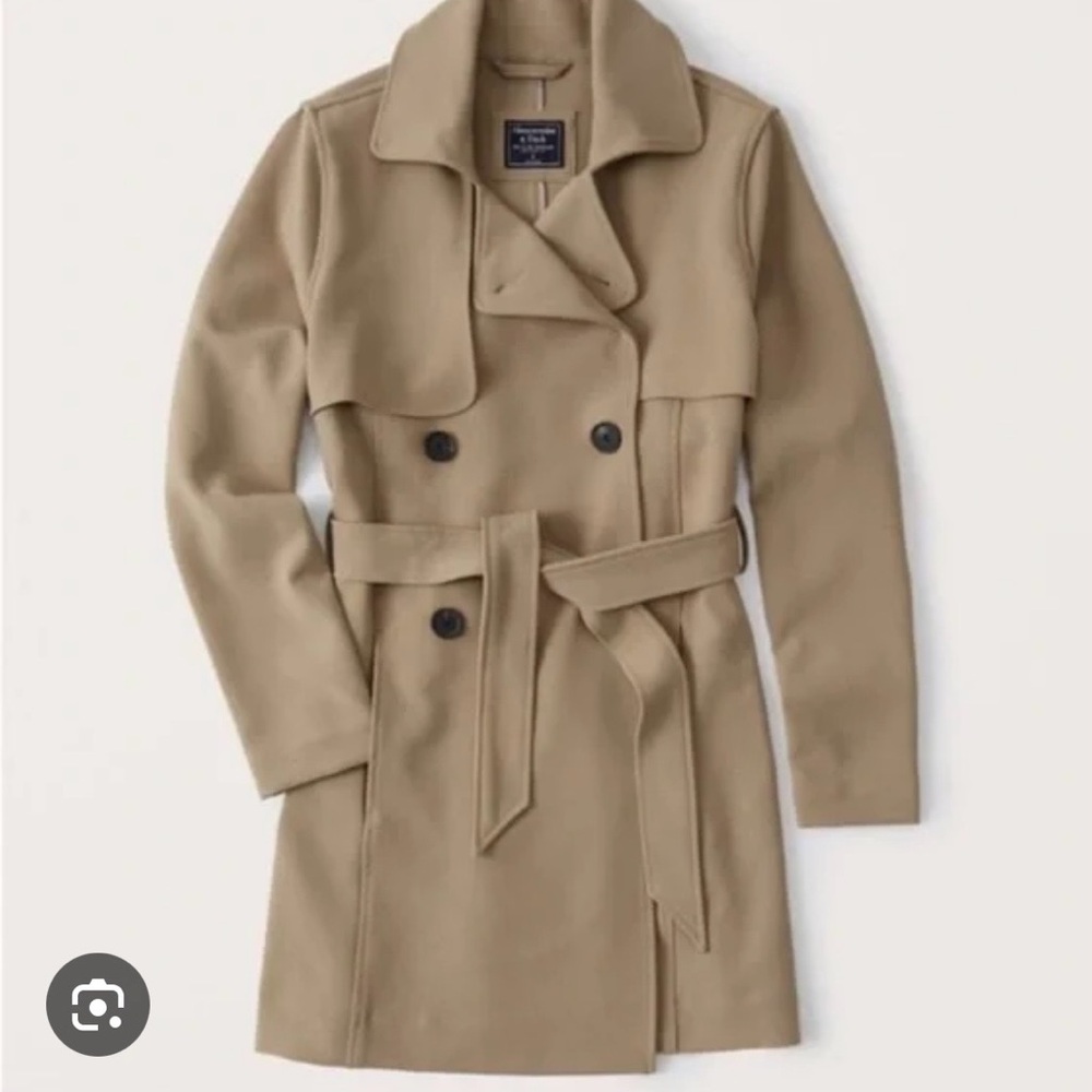 Abercrombie & Fitch Drapey Trench Coat with Belted Waist